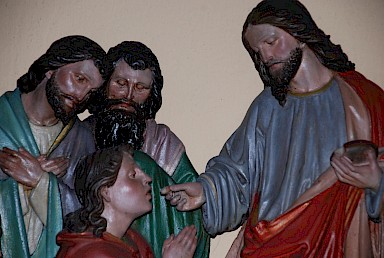 Schnitzerei von Bruder Johannes: Das letzte Abendmahl - Detail